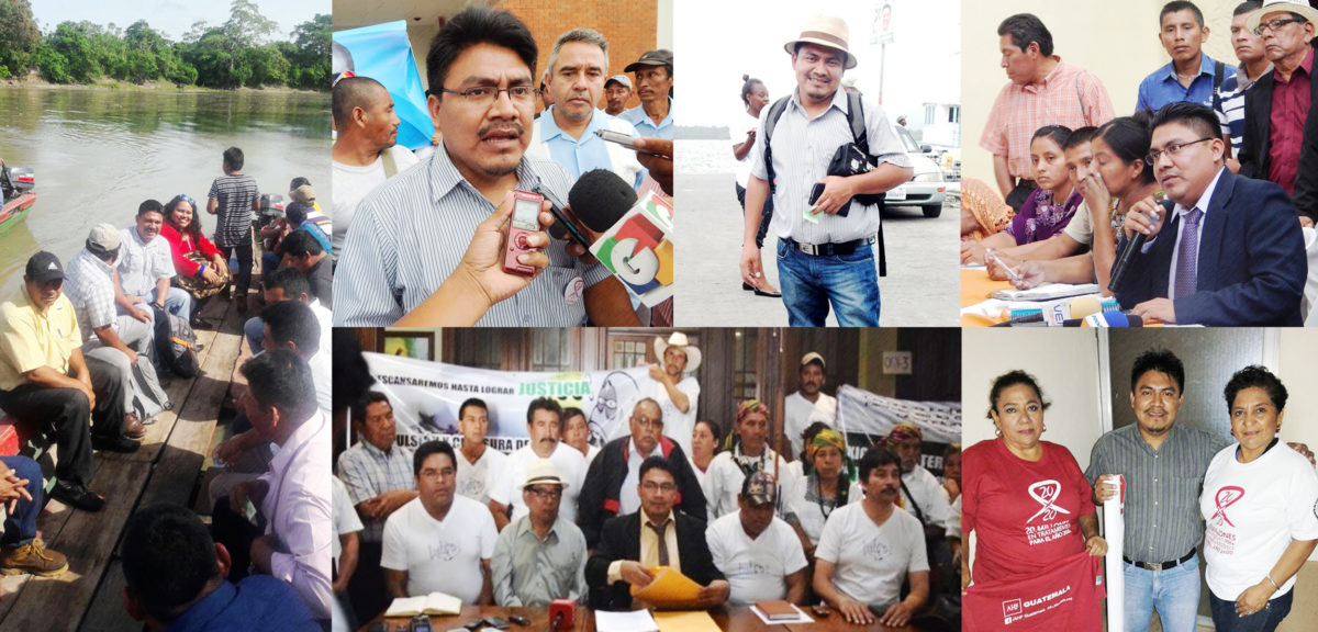 A collage of land defending activists in Guatemala