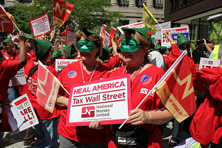 Robin Hood, nurses, Woody Guthrie and Friends of the Earth: Let’s tax Wall Street!
