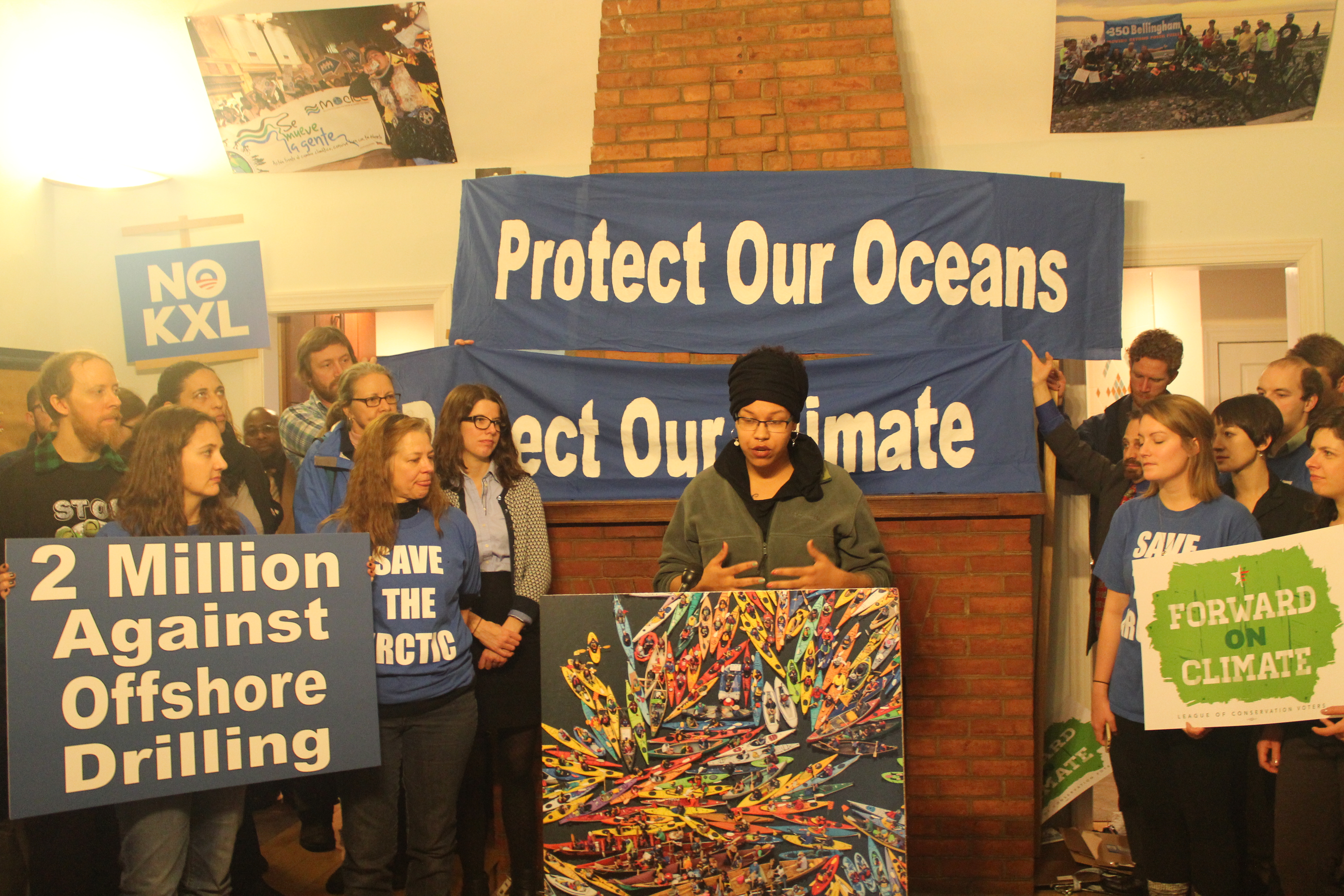 Activists remind Obama to protect our climate, oceans and communities.