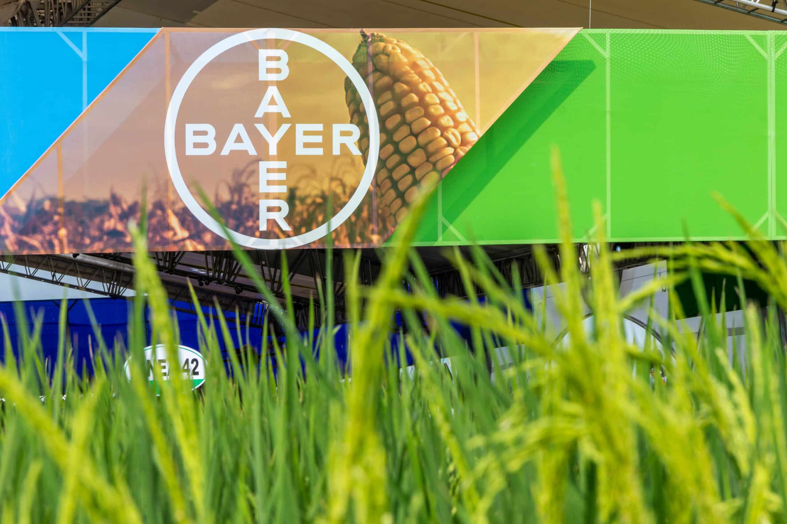 May contain a Bayer logo and corn cob on a banner.