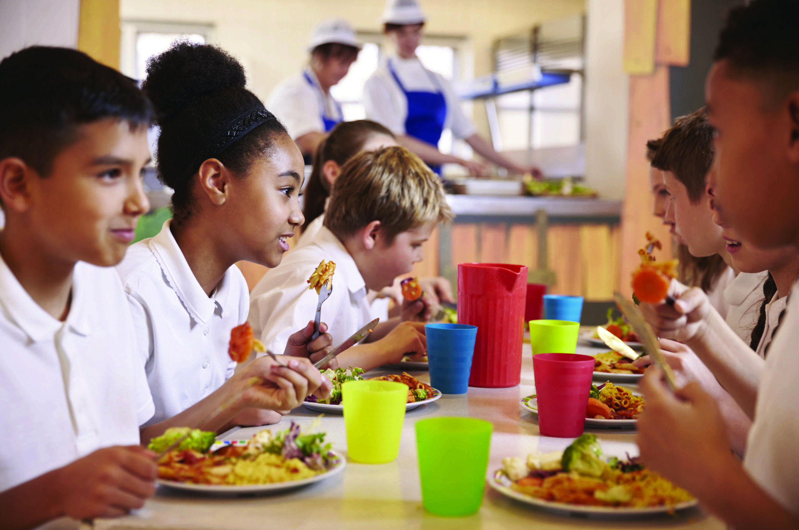 Kids Eating Healthy Lunch