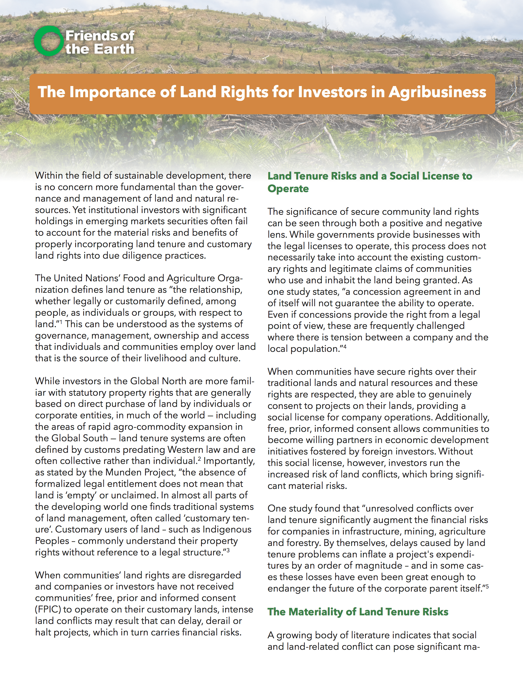 The Importance of Land Rights for Investors in Agribusiness
