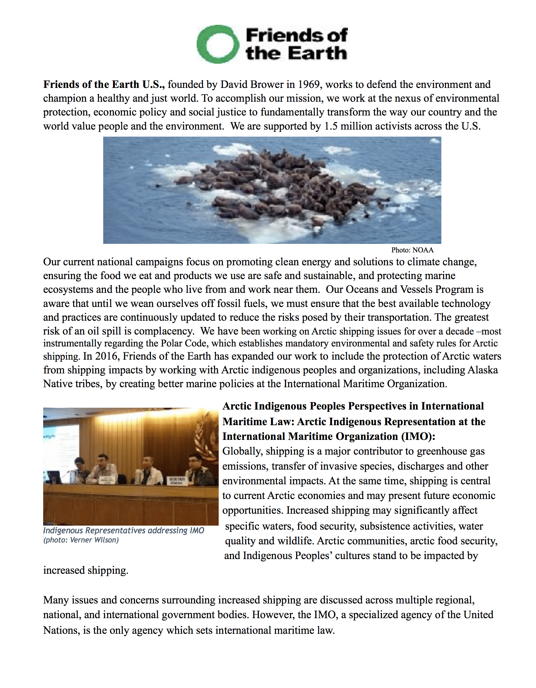Indigenous IMO Campaign Fact Sheet