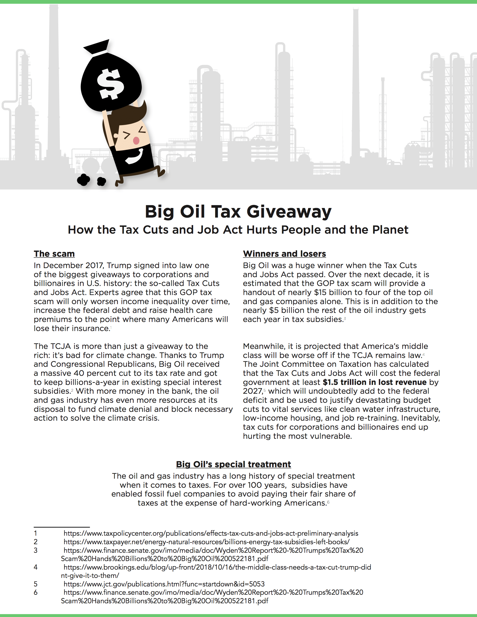 Big Oil Tax Giveaway Fact Sheet