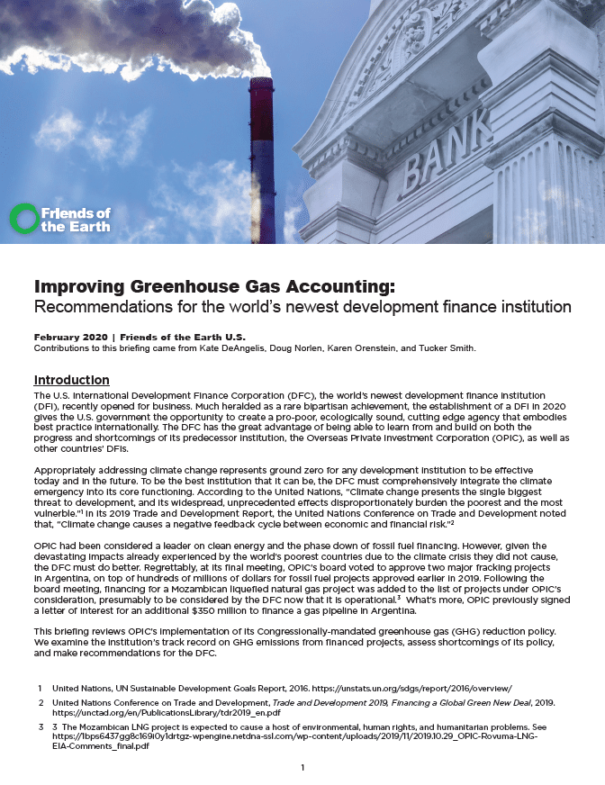 Improving Greenhouse Gas Accounting: Recommendations for the world’s newest development finance institution