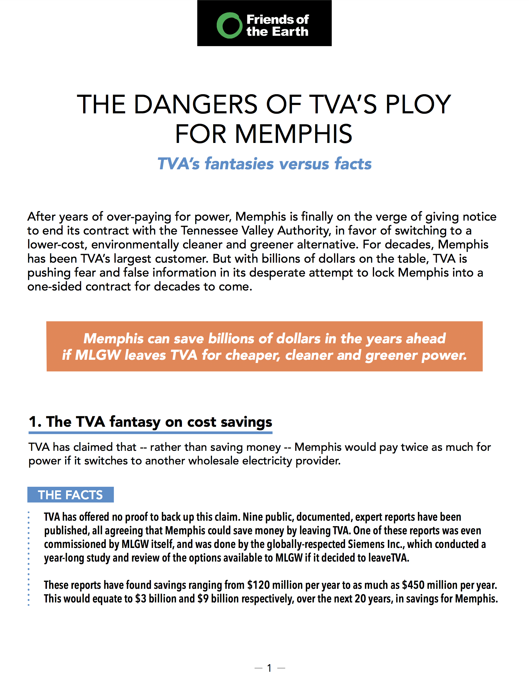 The Dangers of TVA’s Policy for Memphis