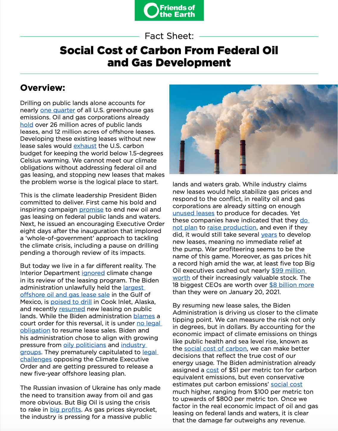 Social Cost of Carbon From Federal Oil and Gas Development