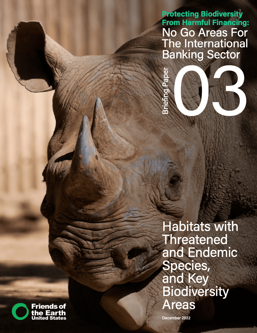 New briefing paper urges banks and financiers to make habitats with threatened and endemic species, including Key Biodiversity Areas, off limits to harmful financing
