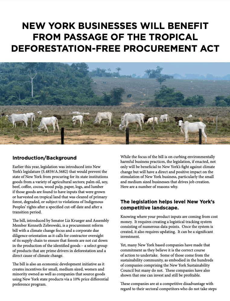 NY Deforestation Bill Fact Sheet