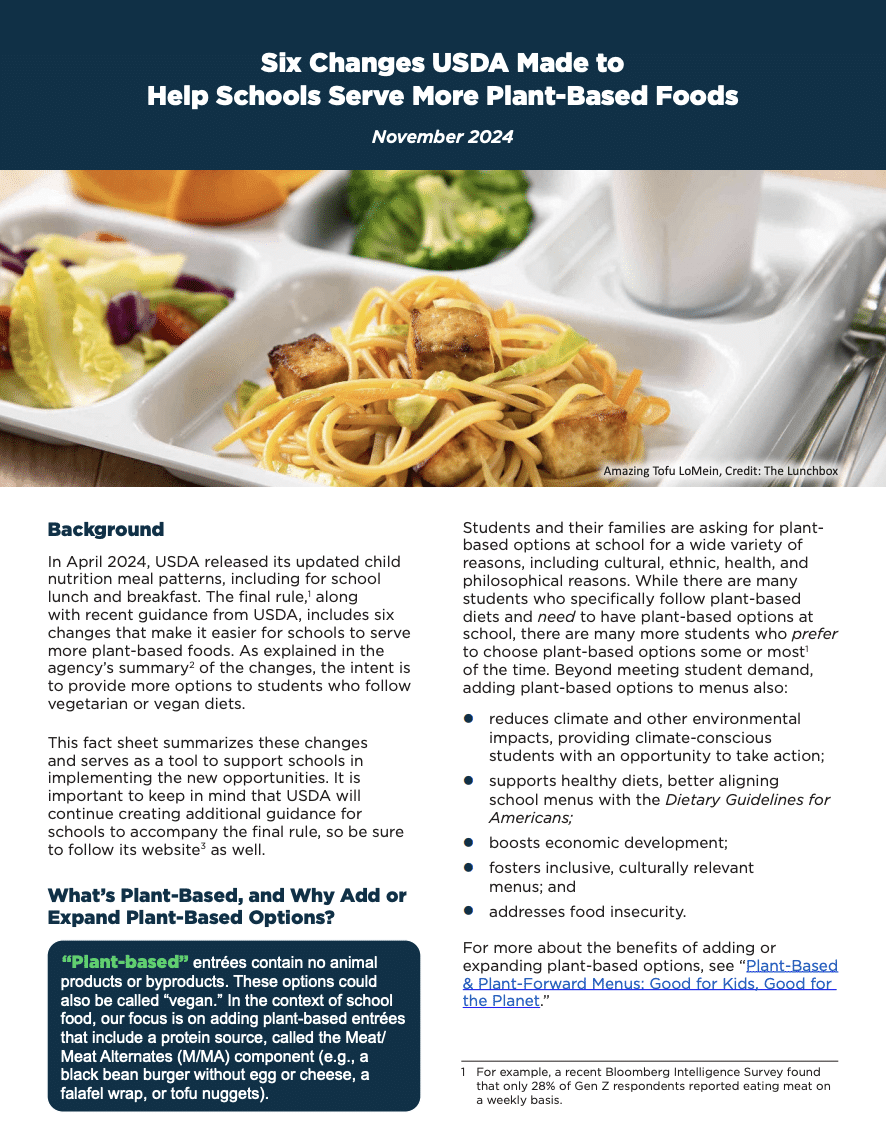 Six Changes USDA Made to Help Schools Serve More Plant-Based Foods