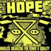 Text that reads "HOPE HOMELESS ORGANIZING FOR POWER & EQUALITY" and a symbol.