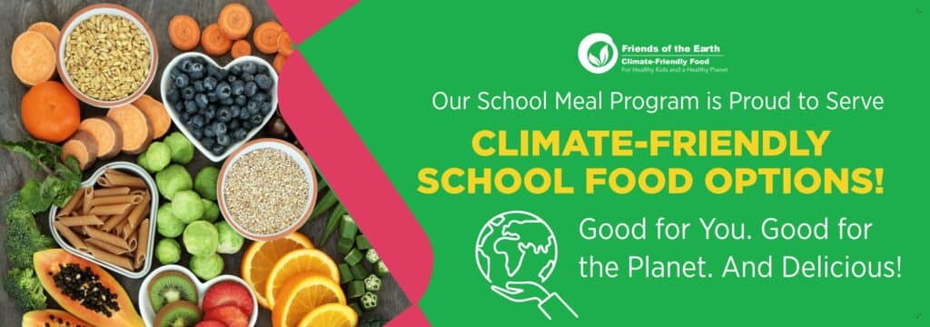 climate-friendly school food banner