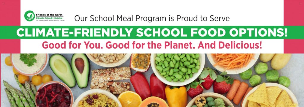 climate-friendly school food banner