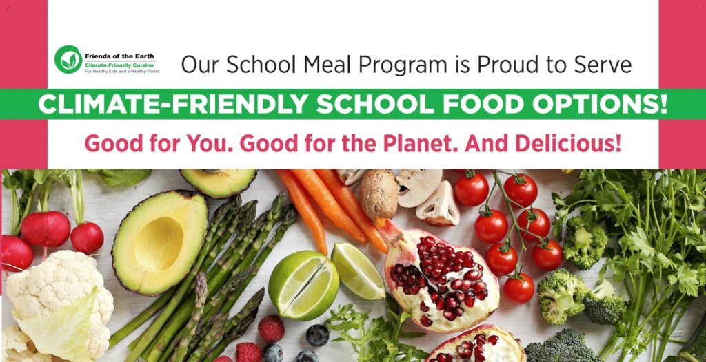 climate-friendly school food banner