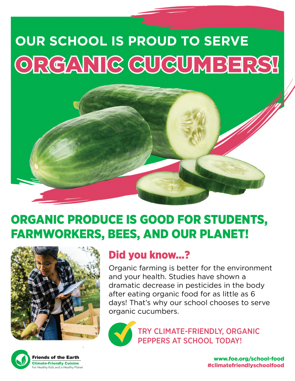 May contain three whole cucumbers and several slices of cucumber.