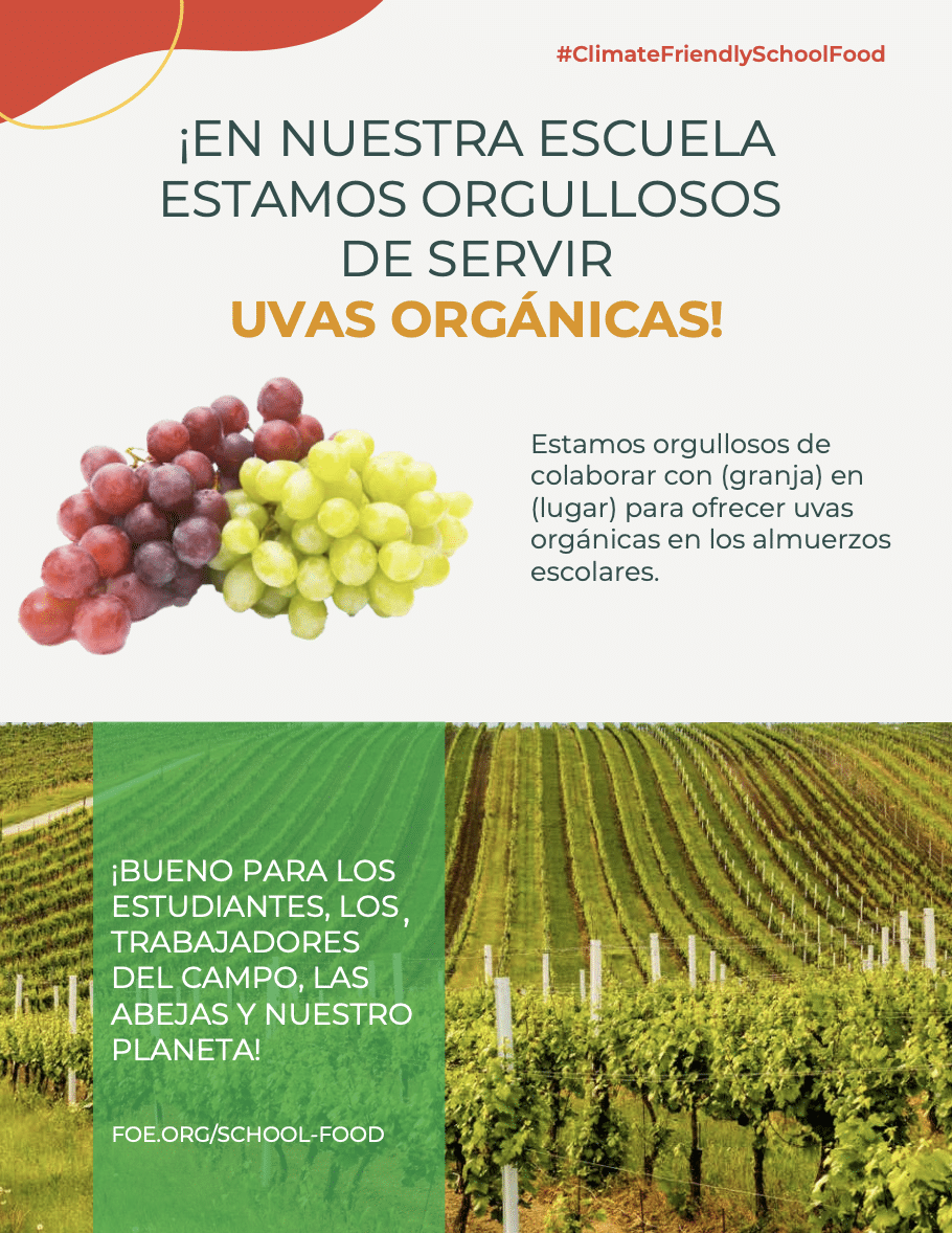 May contain red and green grapes with text about organic grapes.