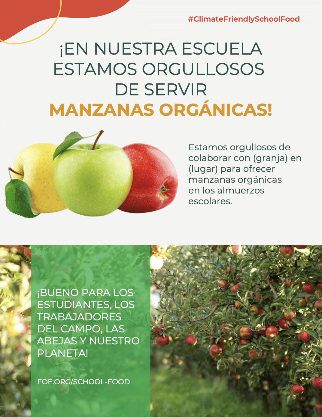 May contain three apples and text about organic apples.