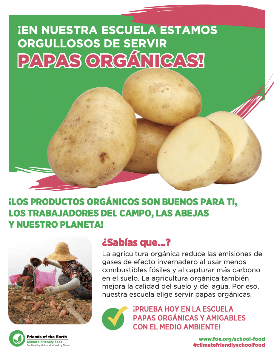 May contain a person harvesting potatoes, potatoes, and text about organic farming.