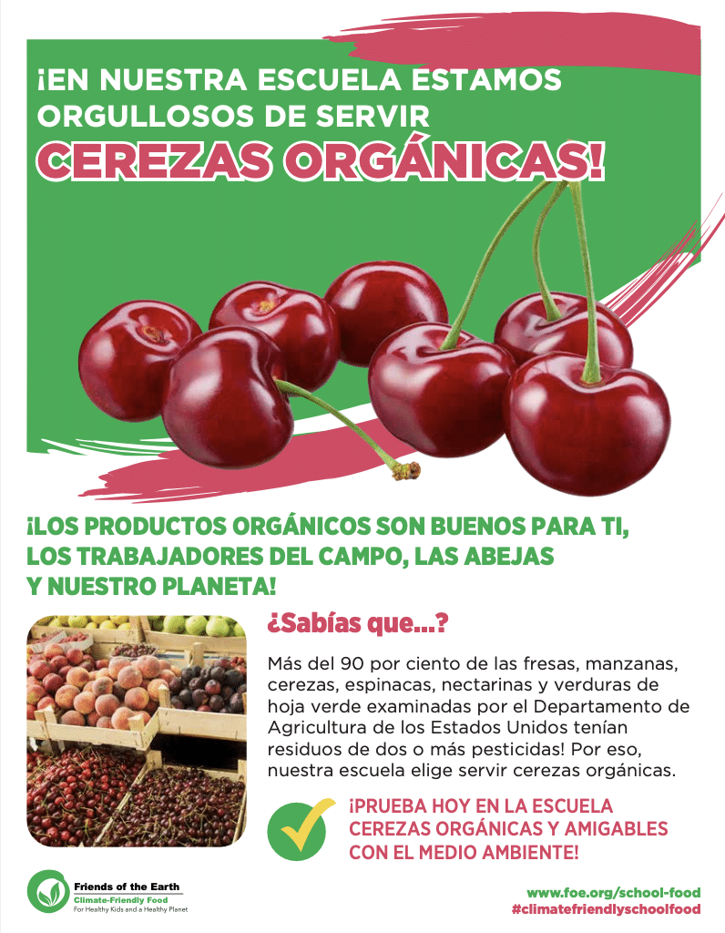 May contain text about organic cherries and images of cherries and fruit.