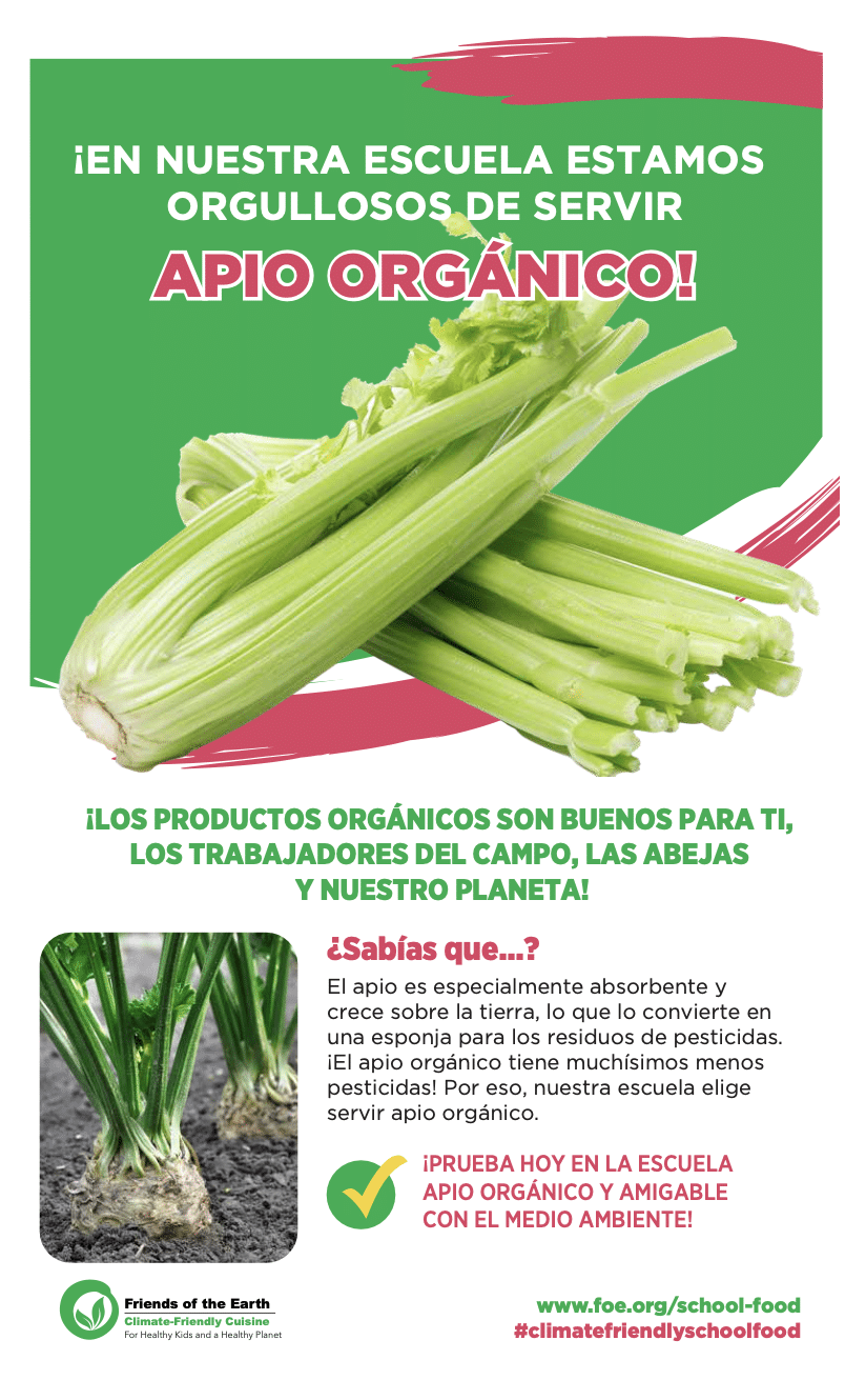 May contain celery and text about organic food.