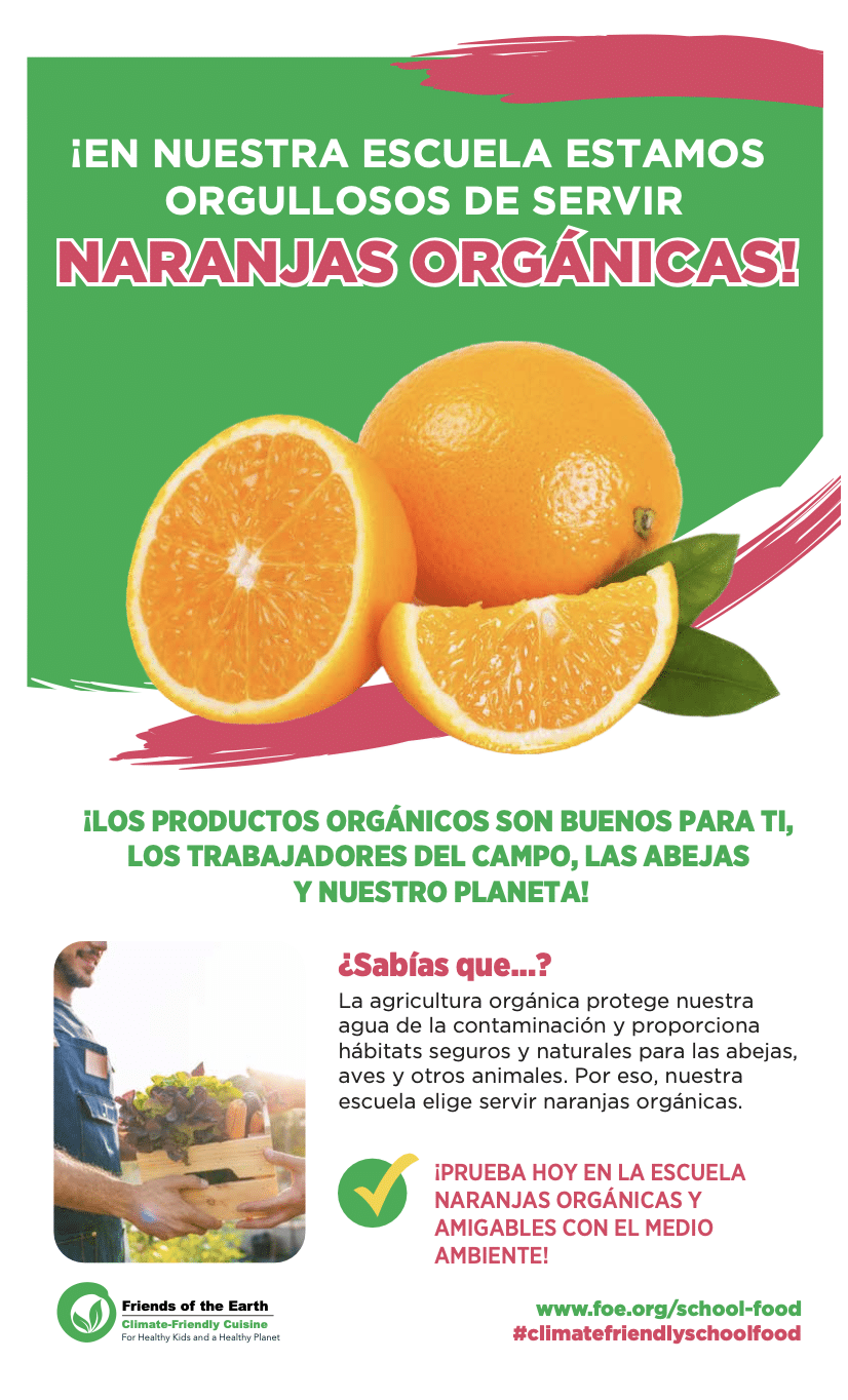 May contain three oranges, one sliced, with text and a person holding a crate of produce.