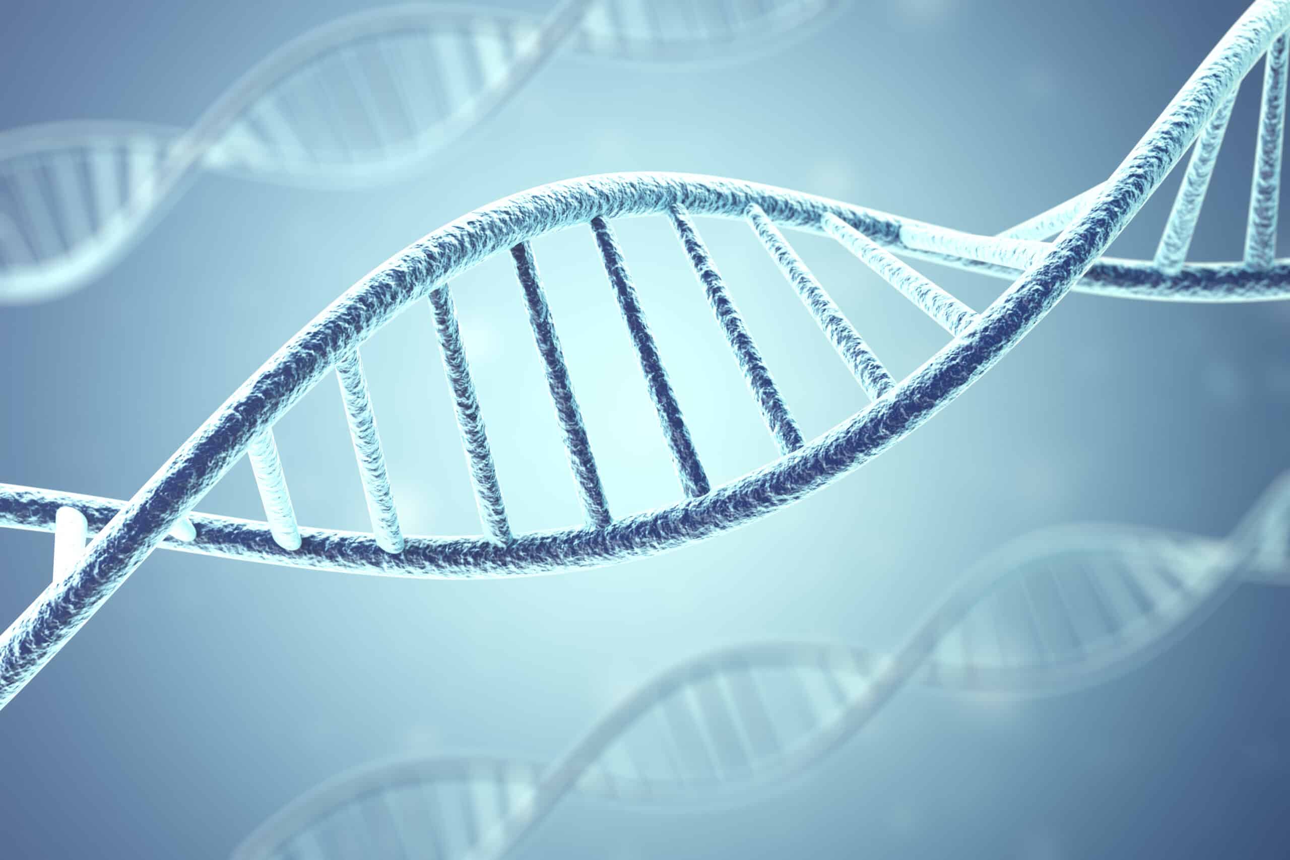 May contain a blue DNA double helix on a light blue background.