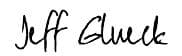 May contain handwriting that says "Jeff Gluck".