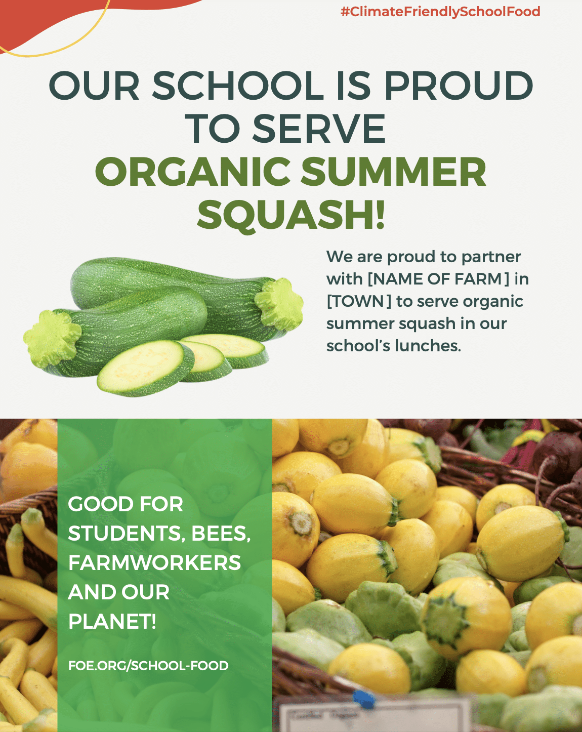 May contain zucchini, yellow squash, bananas, and beets.